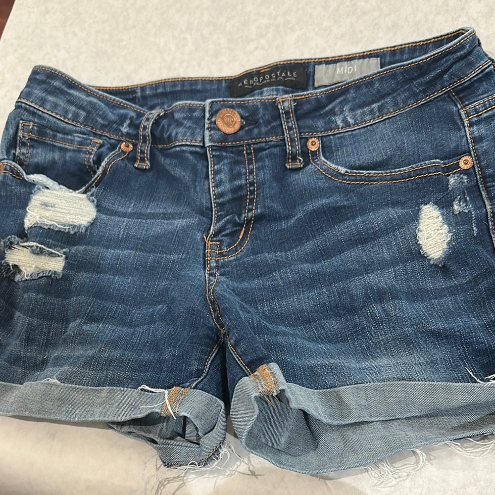 Aeropostale Women's Blue Denim Shorts